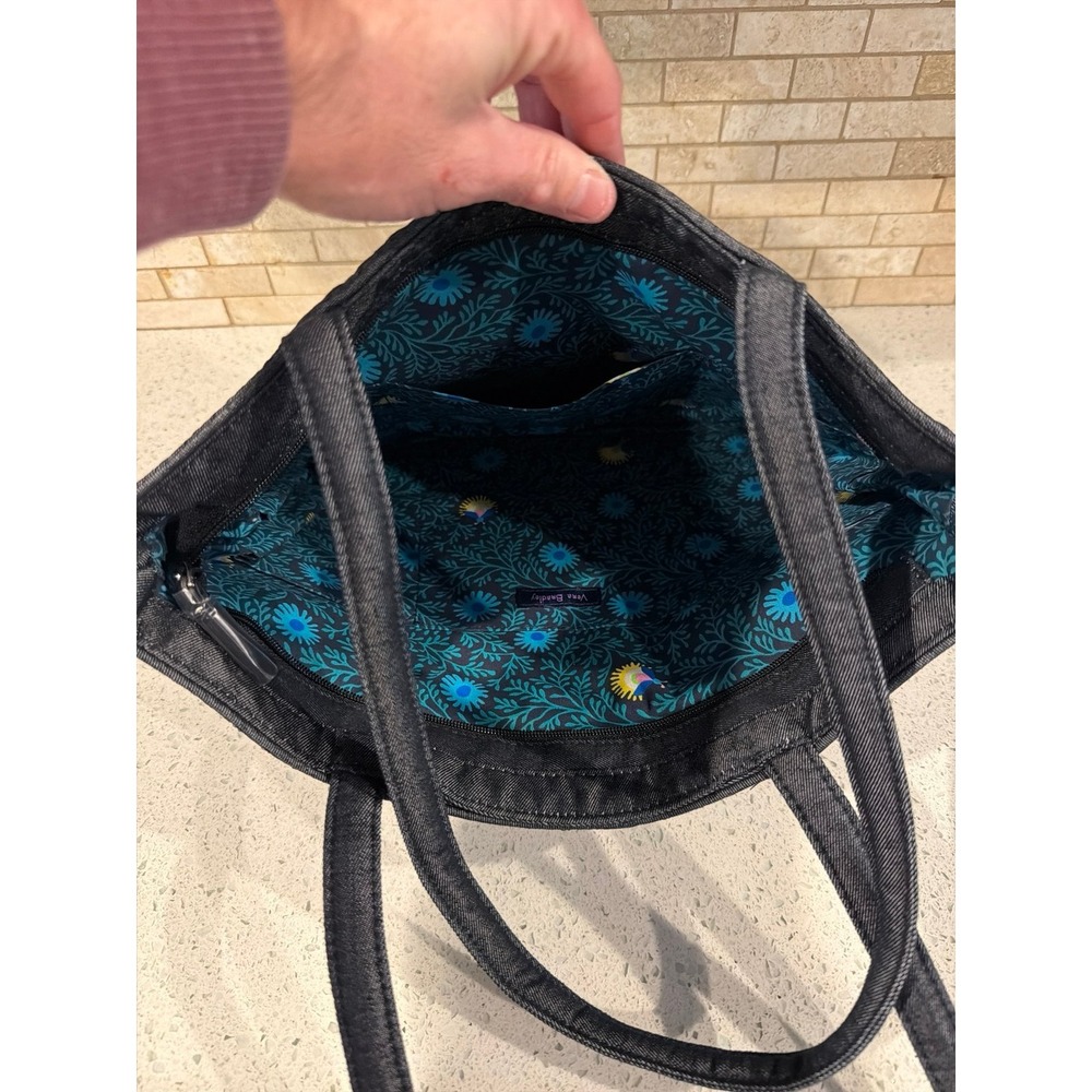 Vera Bradley Small Tote Denim Blue Embroidered Floral‎ Bag - Picture 4 of 4